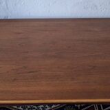 Mid century teak extendable dining table with curved top, Denmark 1960s