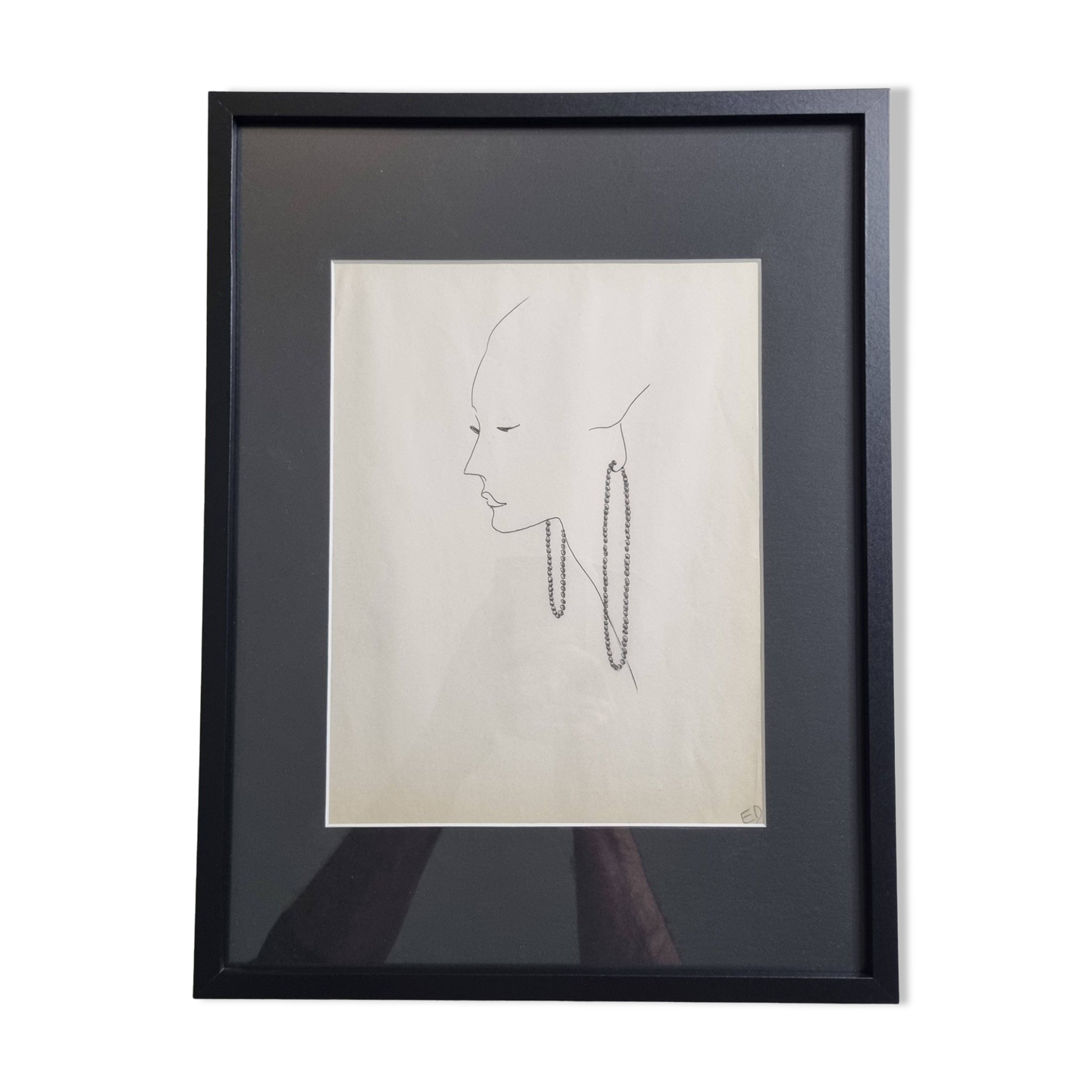 Fashion sketch (accessories), original drawing, signed by Jean Eden, 60s-70s