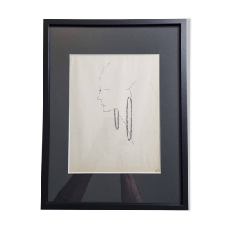 Esquisse de mode (accessoires), dessin original, signé de Jean Eden, années 60-70