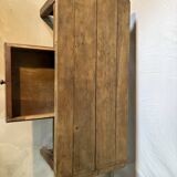 Table basse ancienne en bois brut, style campagne