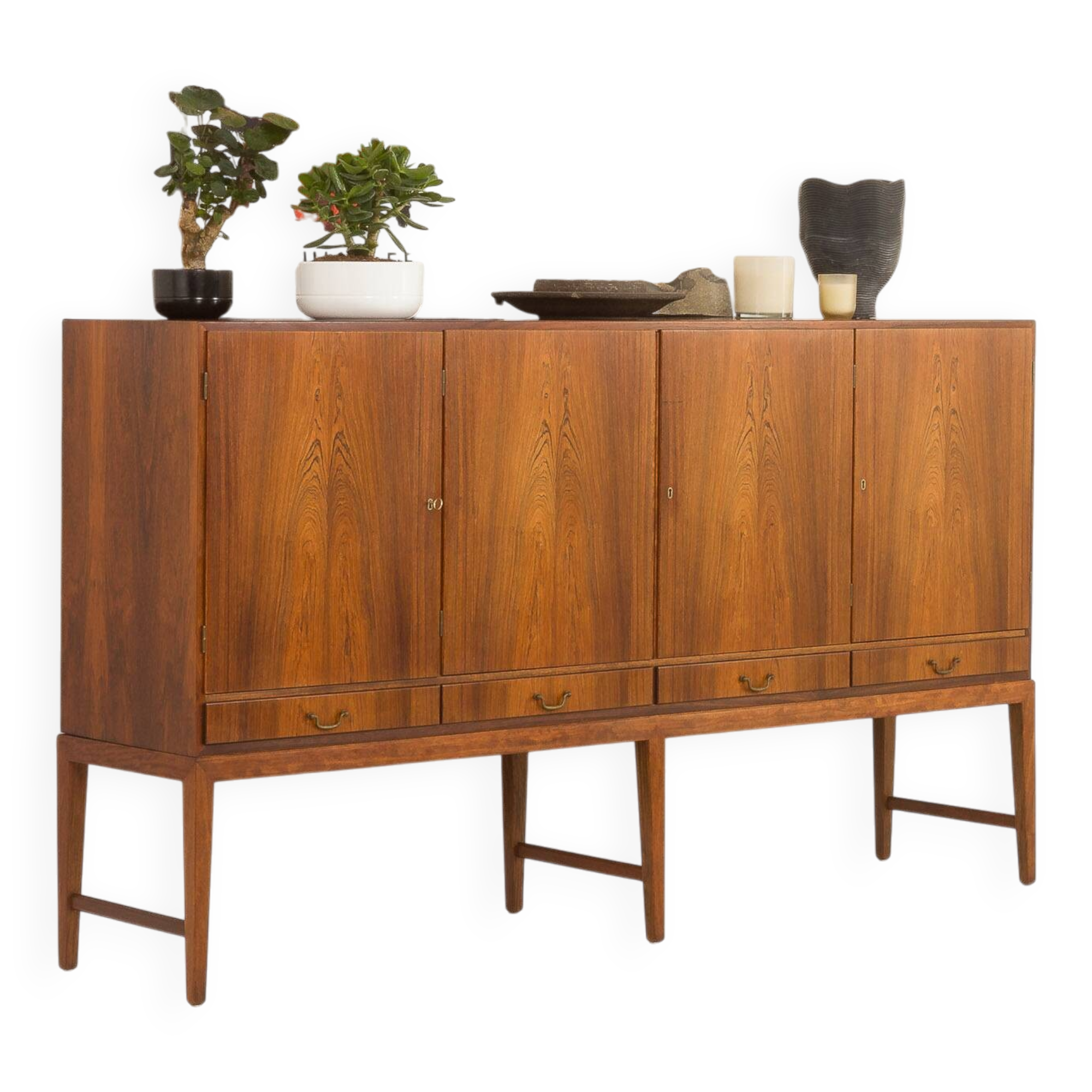 Rosewood highboard by Severin Hansen, Denmark, 1960s