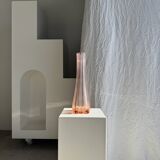 Large pink glass bud vase, H37 D18A