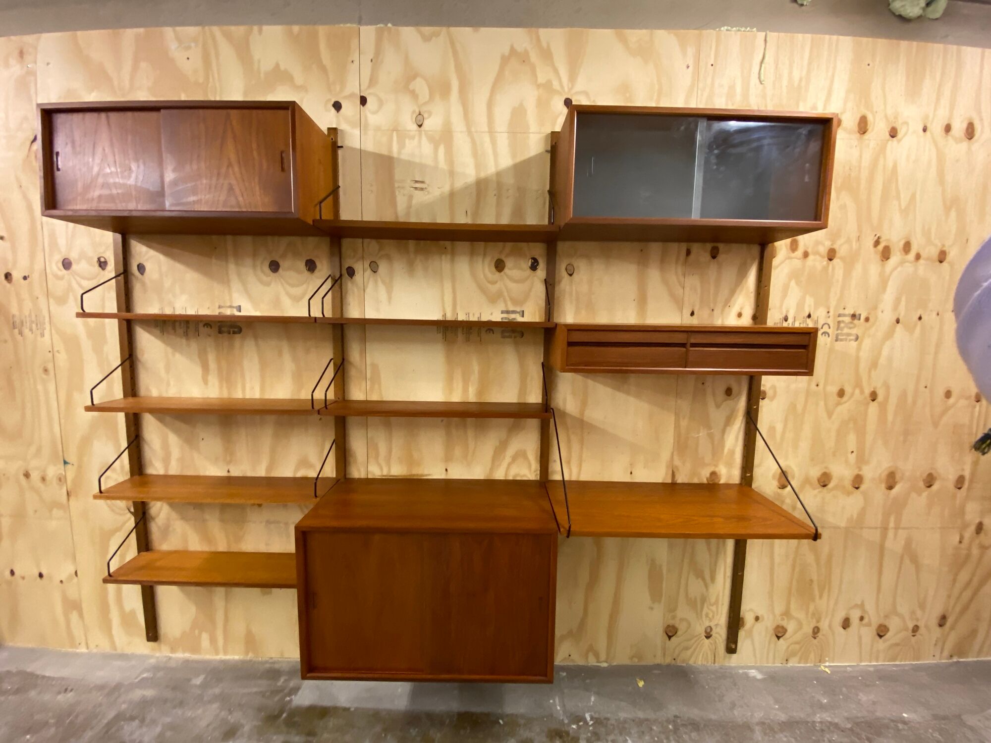 Vintage scandinavian teak wall unit by Poul Cadovius for Royal System 1960s