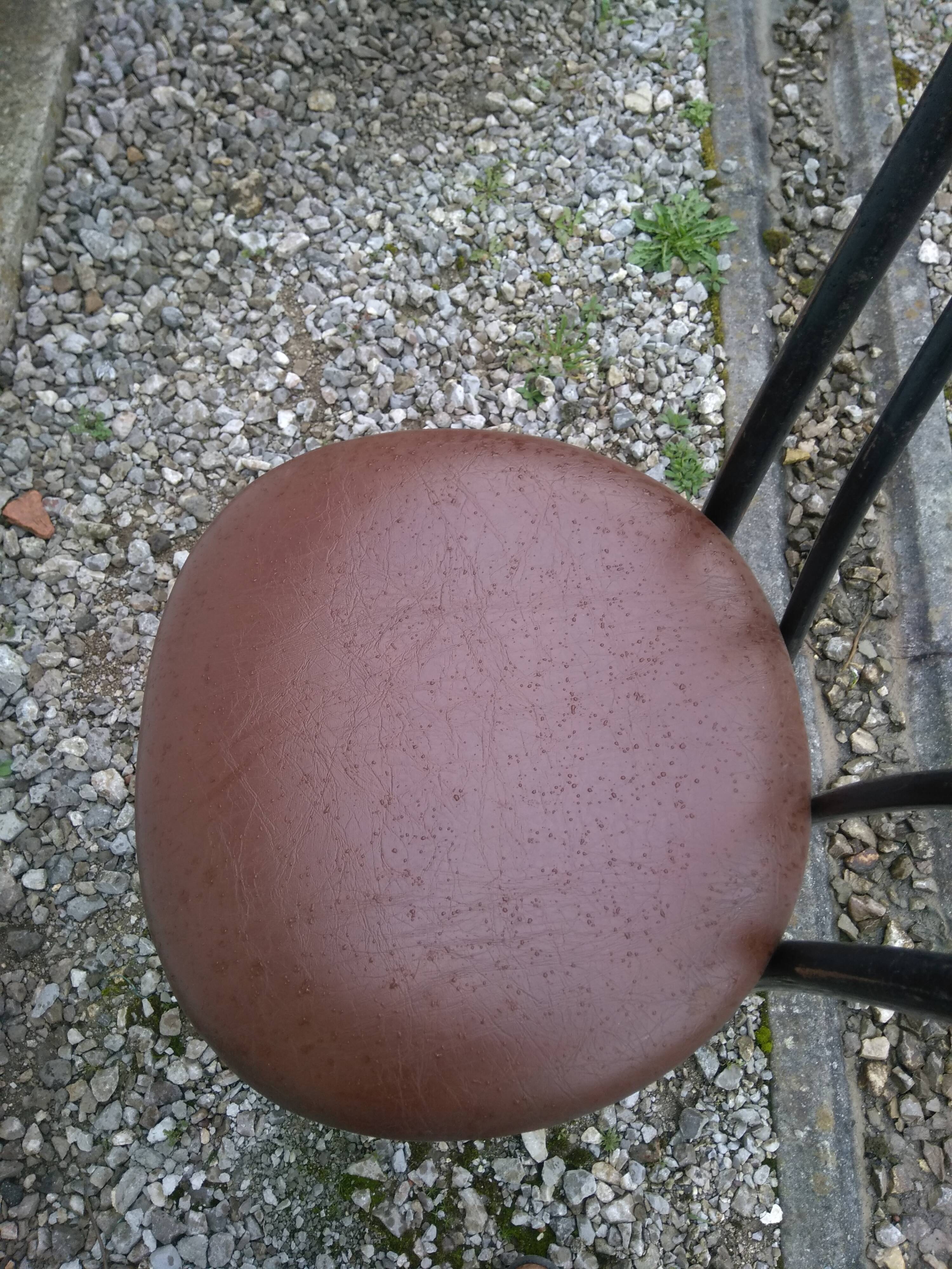 Set de 3 chaises bistrot fer et skaï