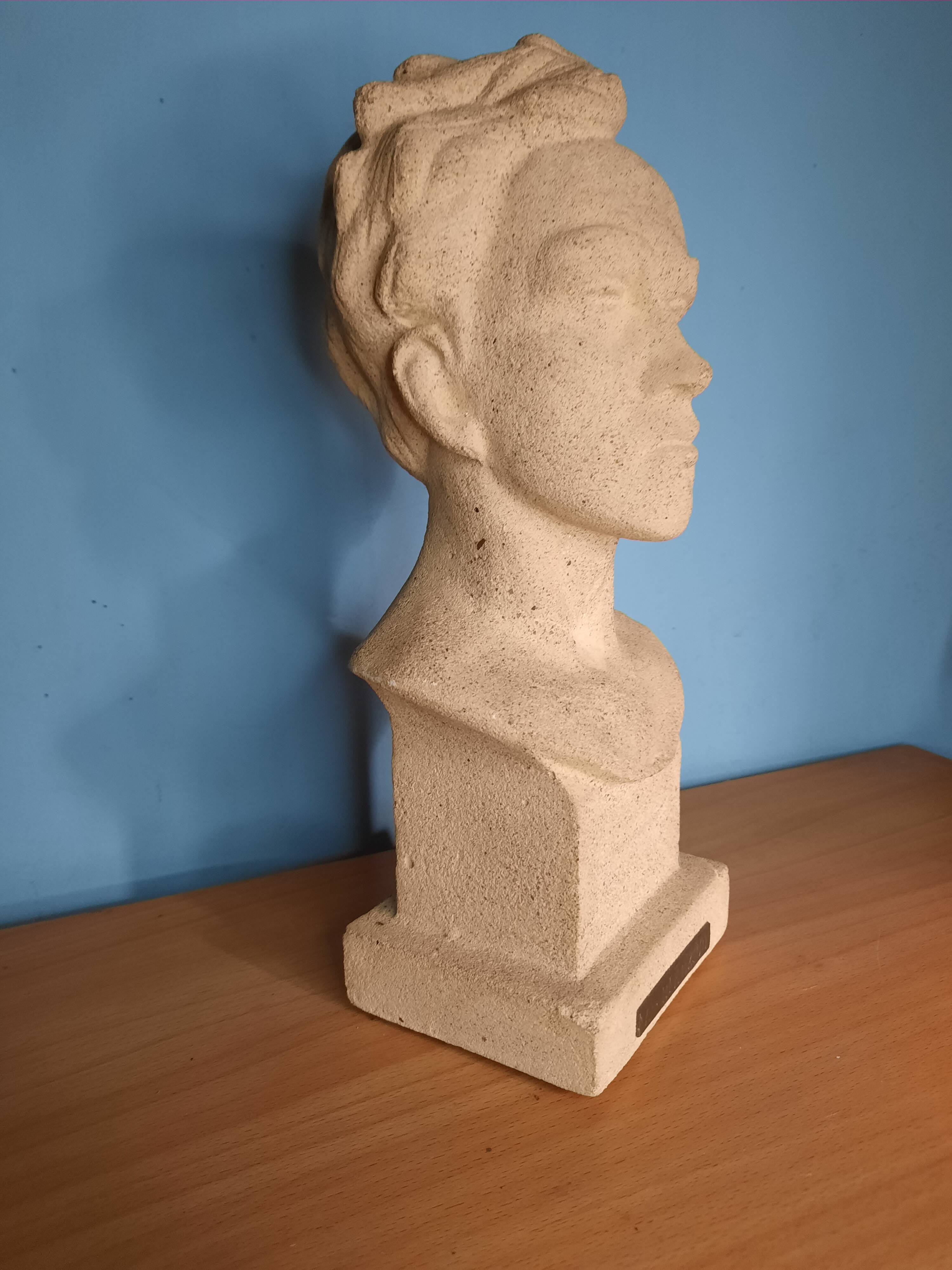 Bust of Arthur Rimbaud in stone