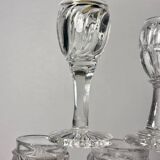 Cabaret set Baccarat 8 glasses and silver plated tray