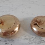 Duo of solid brass ashtrays 50s