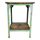 Green Industrial Iron Table, 1950s
