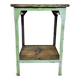 Table industrielle en fer vert, années 1950