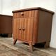 Pair of night tables feet compass bedside end of vintage sofa old 1950 1960 retro