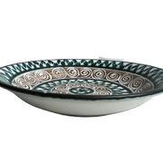 Picault, polychrome earthenware plate with geometric decoration from the 20th century.