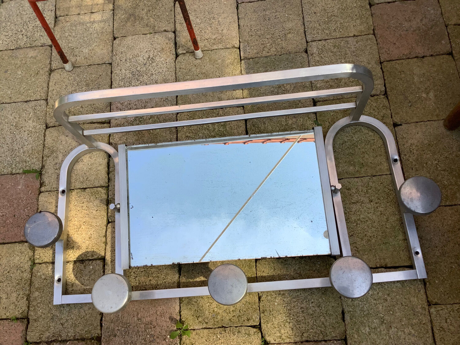 Coat rack aluminum 1970s