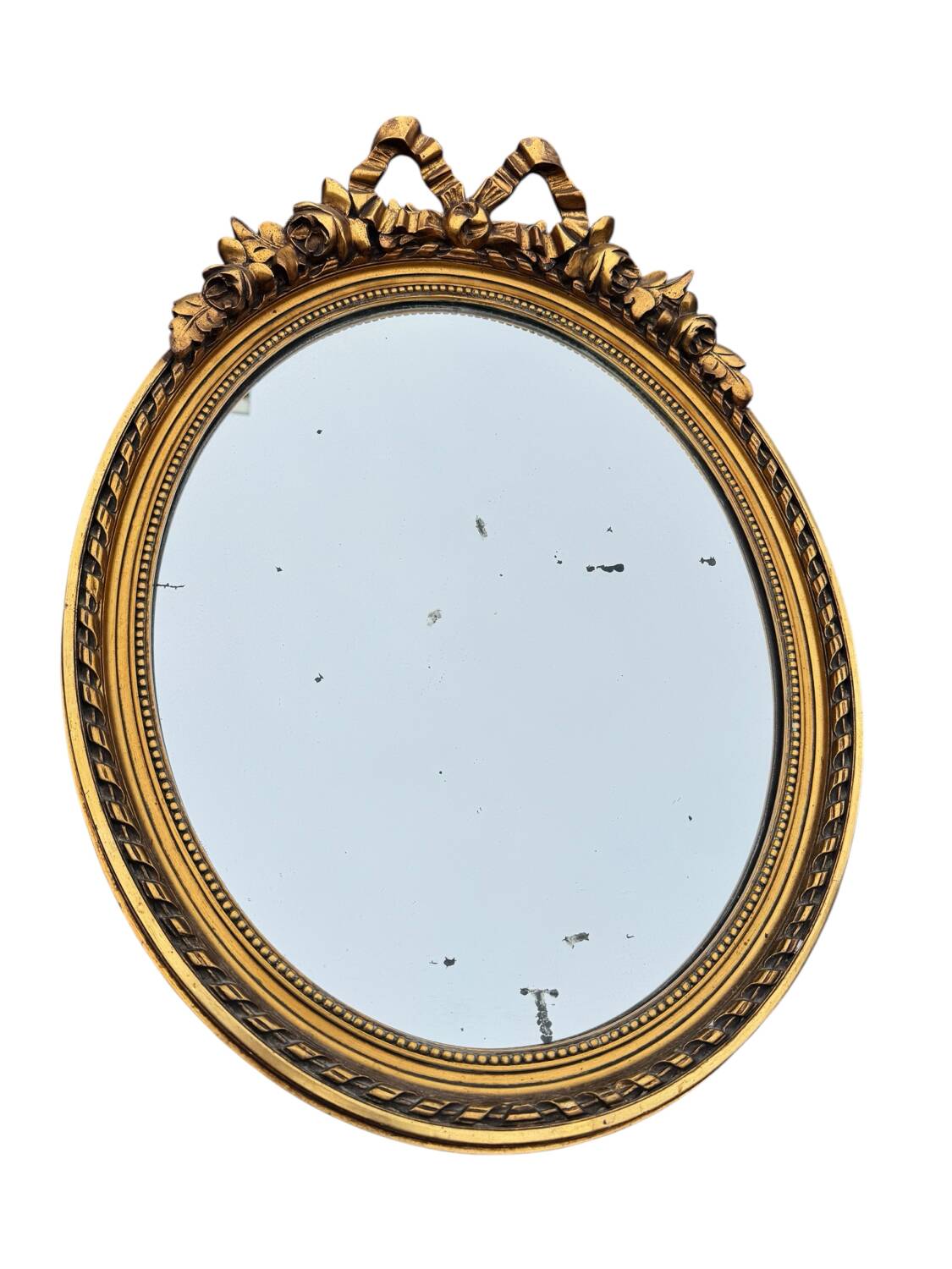 Round mirror with ribbon in Louis XVI style – 19th century