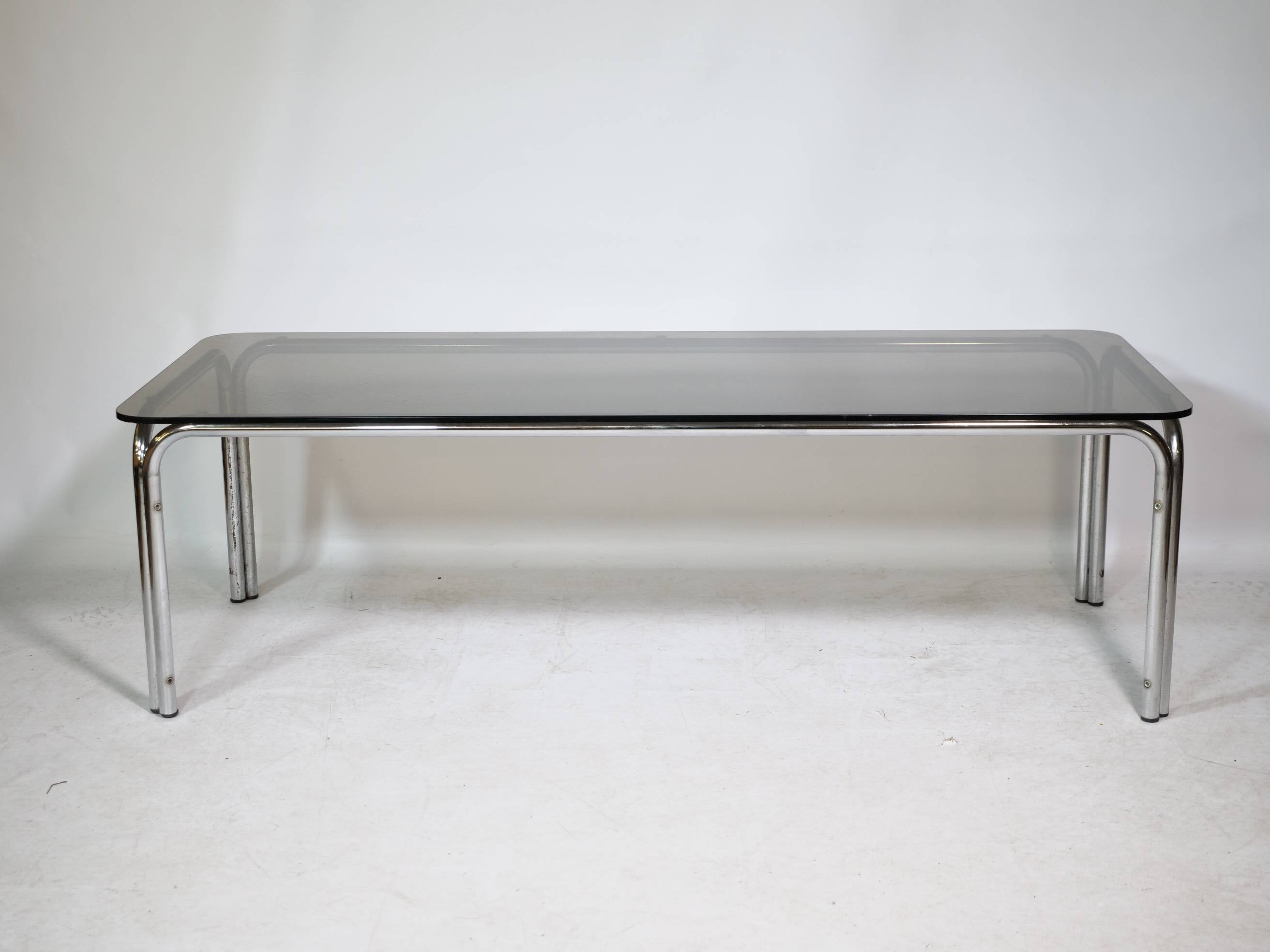 Mid-Century Design Chrome and Smoked Glass Coffee Table, 1970s