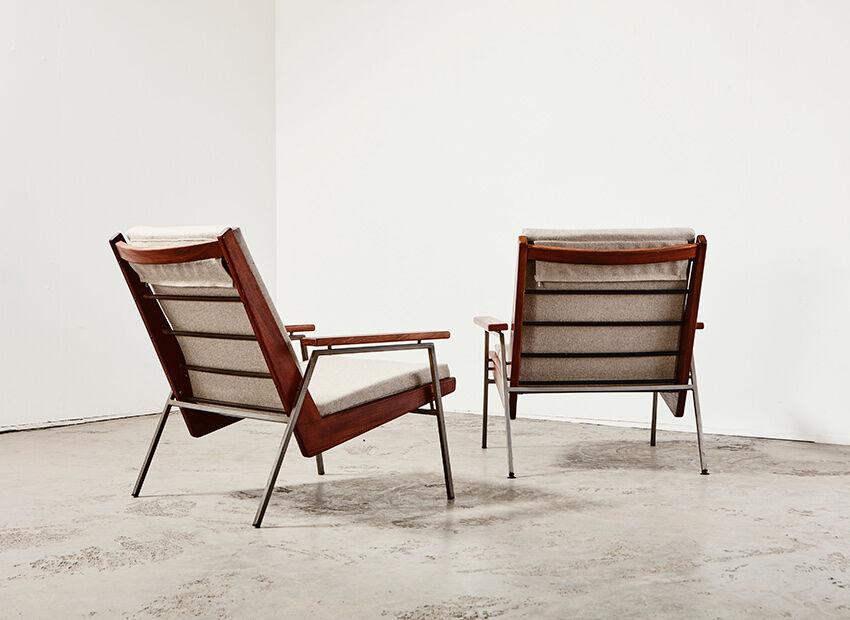 Rob Parry Pair of Lotus Lounge Chairs for Gelderland 1950s
