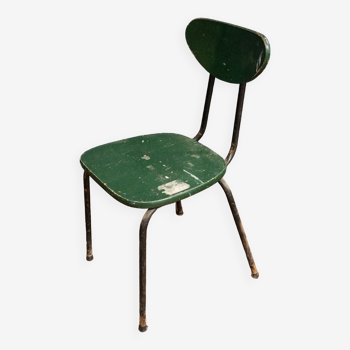 Small tubular chair for children 1960 green seat