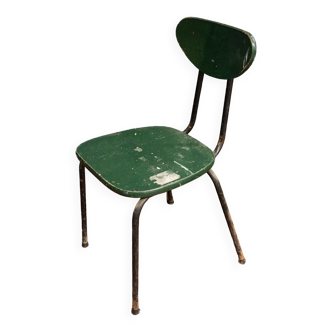 Small tubular chair for children 1960 green seat