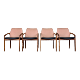 Teak dining chairs model 23 by Henning Kjaernulf for Korup Stolefabric
