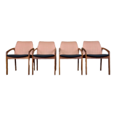 Teak dining chairs model 23 by Henning Kjaernulf for Korup Stolefabric