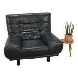 Vintage zwart leren fauteuil