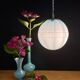 Suspension globe vintage en opaline bleue