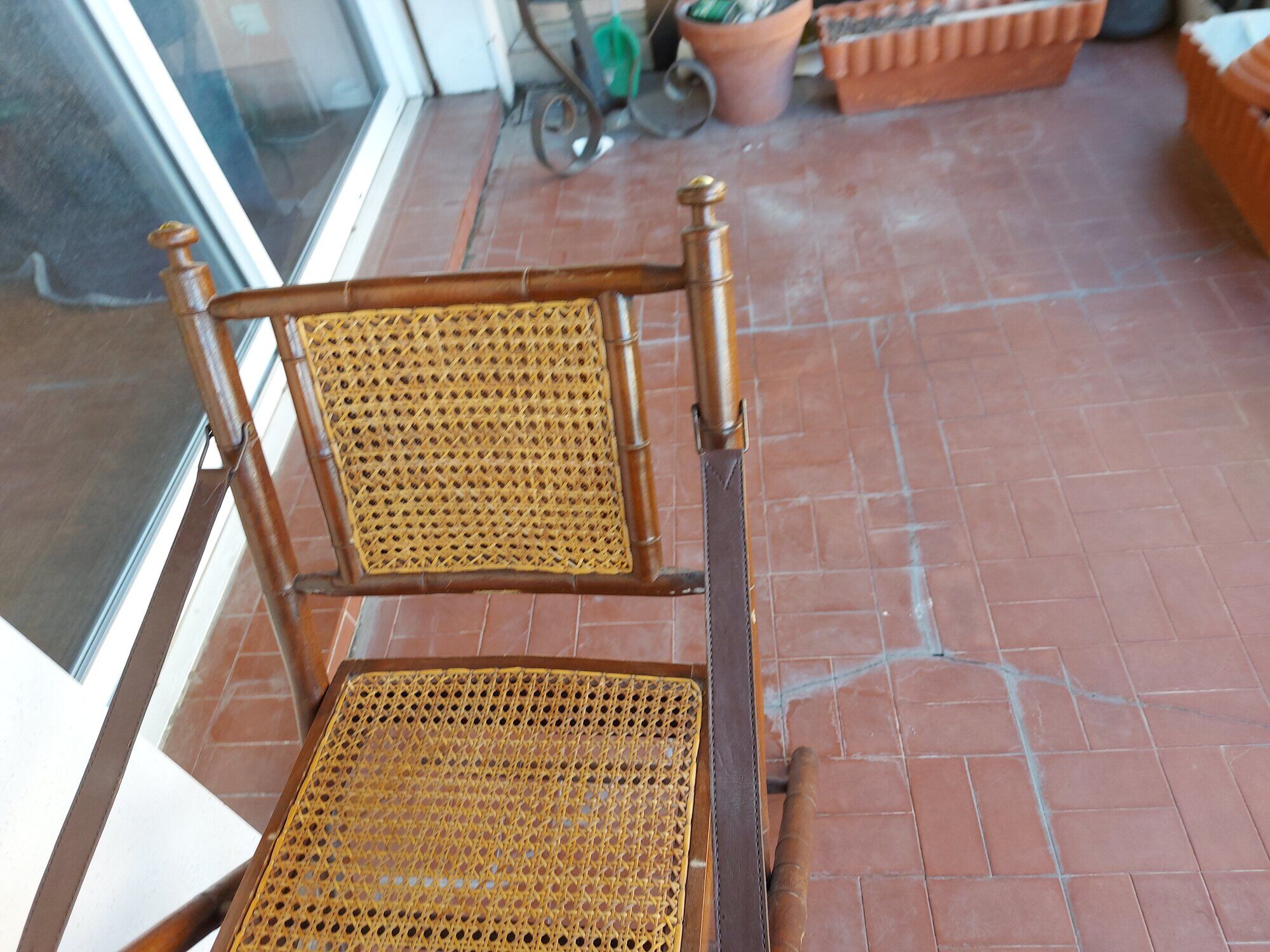 Set of 4 folding chairs old colonial style