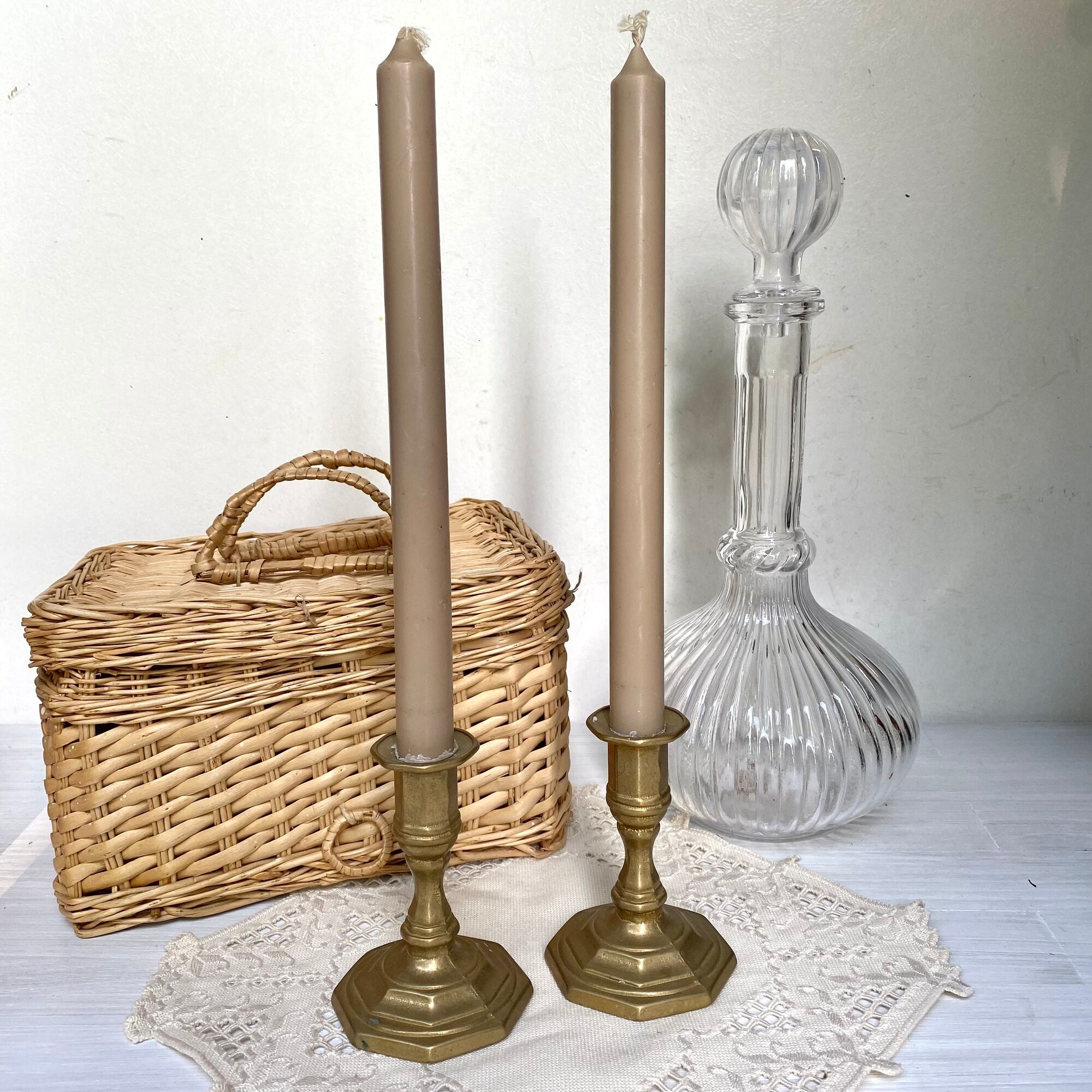Pair of Nijhof Holland brass candle holders