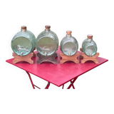 Set of 4 glass barrel