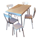 Table formica blanche et 4 chaises + 2 tabourets