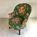 Green Toad armchair with floral decoration