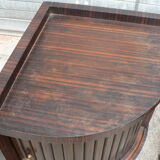 Pair of macassar art deco bedside tables