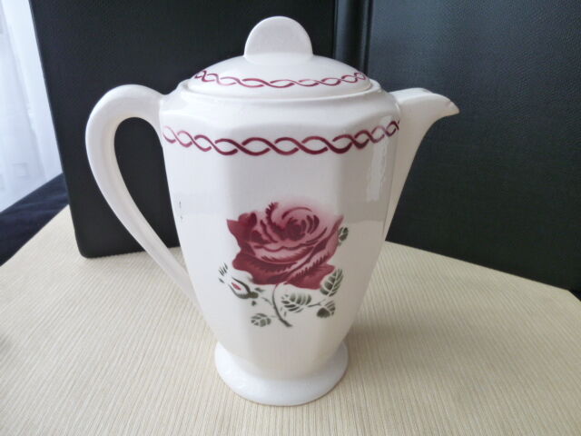 Old coffee maker, pourer in half porcelain of Badonviller