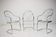 Midcentury set of three chrome dining chairs