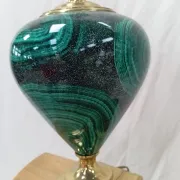 Ceramic lamp with gold metal from the 80s