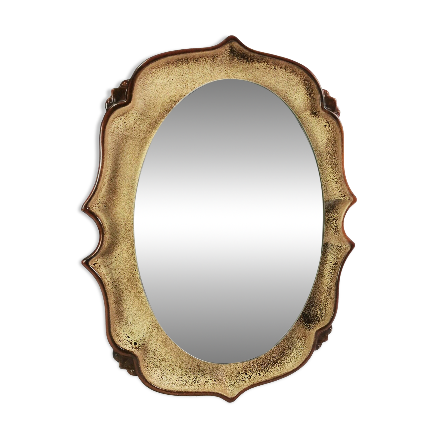 Mid-century ceramic mirror, Pan Keramik, 1970s
