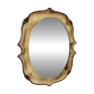Miroir en céramique du milieu du siècle, Pan Keramik, années 1970