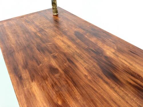 Oak dining table with tapered legs, 1970s.