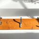 Portemanteau ecole en bois et acier vintage