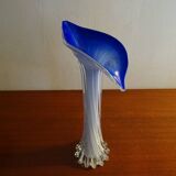 Murano glass vase twisted flower neck