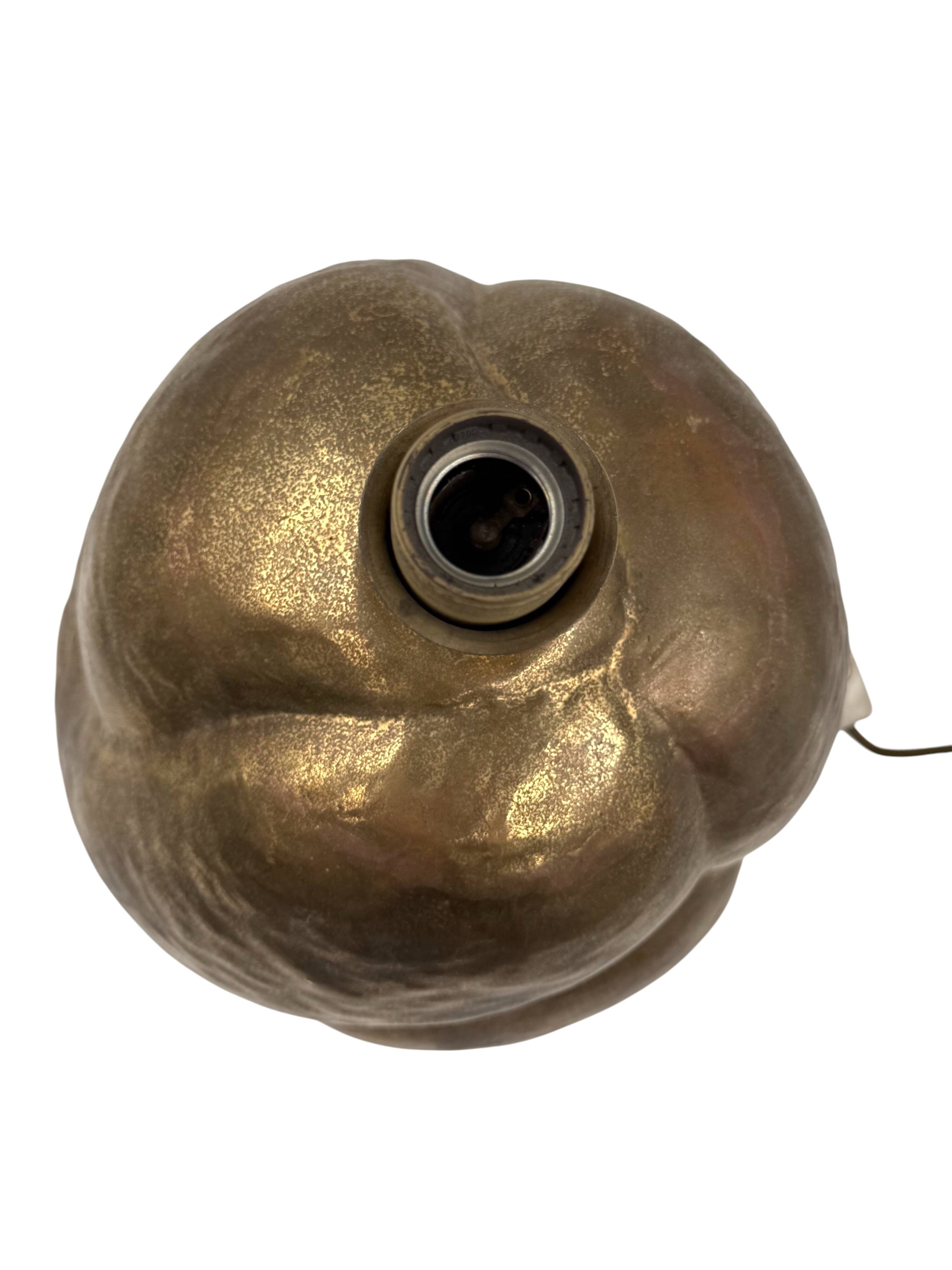 Organic modern brass table Lamp, Tommaso Barbi Italy 1970