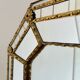 Vintage Spanish Venetian-style wall mirror, octagonal brass, 1980s Hollywood Regency