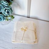 6 Serviettes en tissu de coton avec anagramme "GB", jaune clair, broderie damassée.