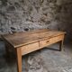 Antique French coffee table, 18th-century cherry farmhouse table with a drawer.