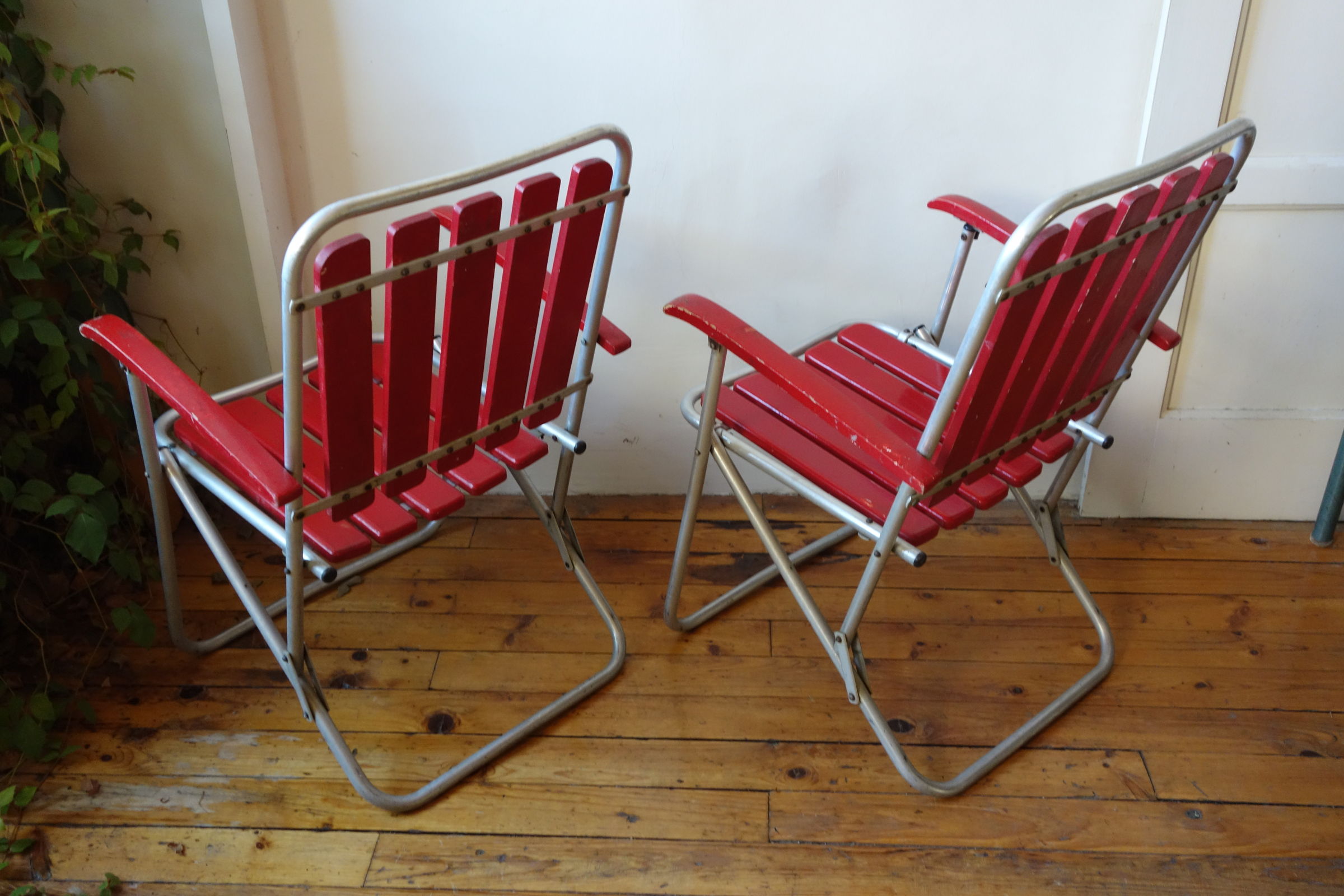 Caravanning chairs years 50-60, pair.