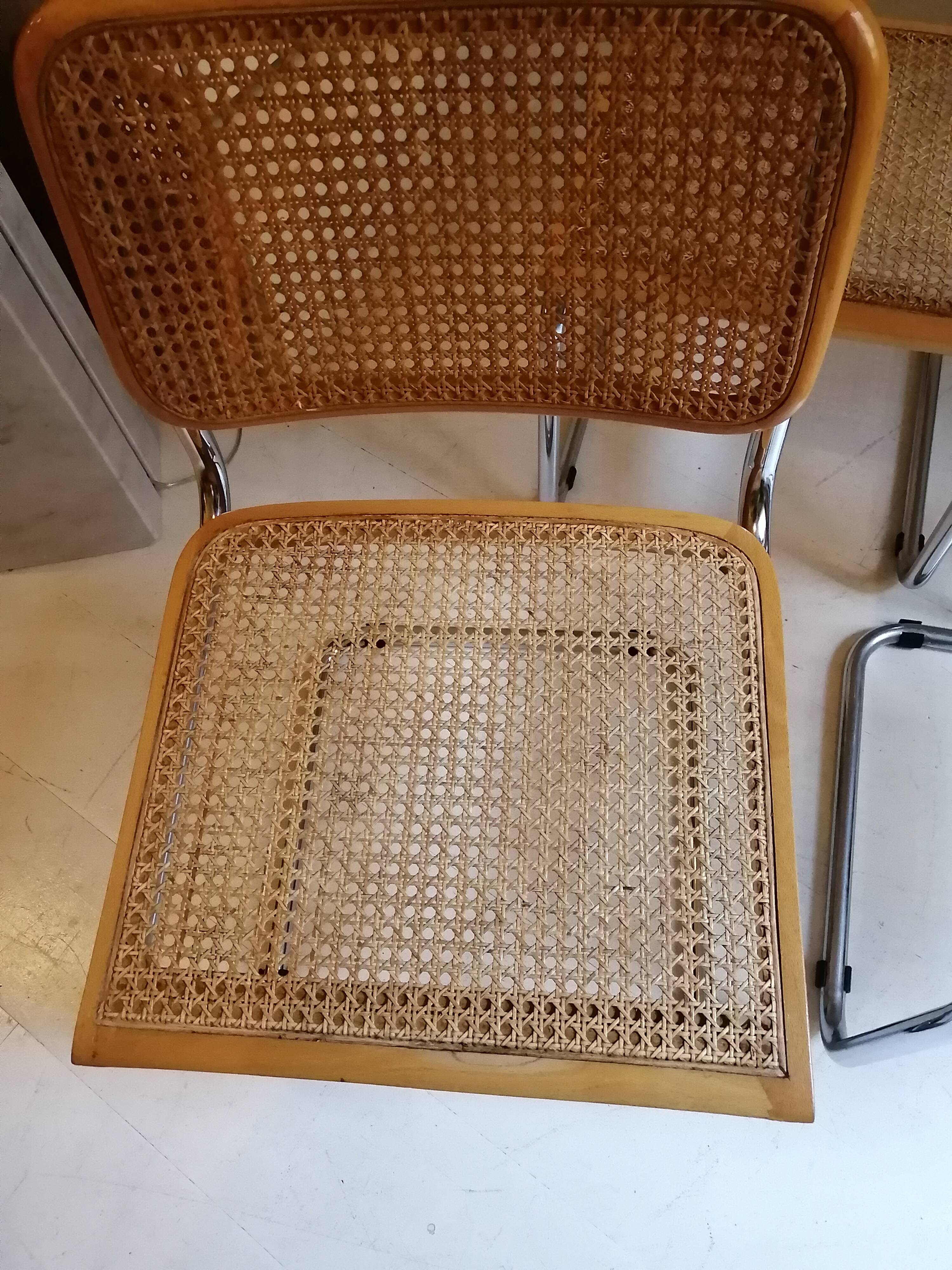 Cesca chairs, B32 by Marcel Breuer