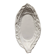 Antique leaf-shaped white English slipware dish.