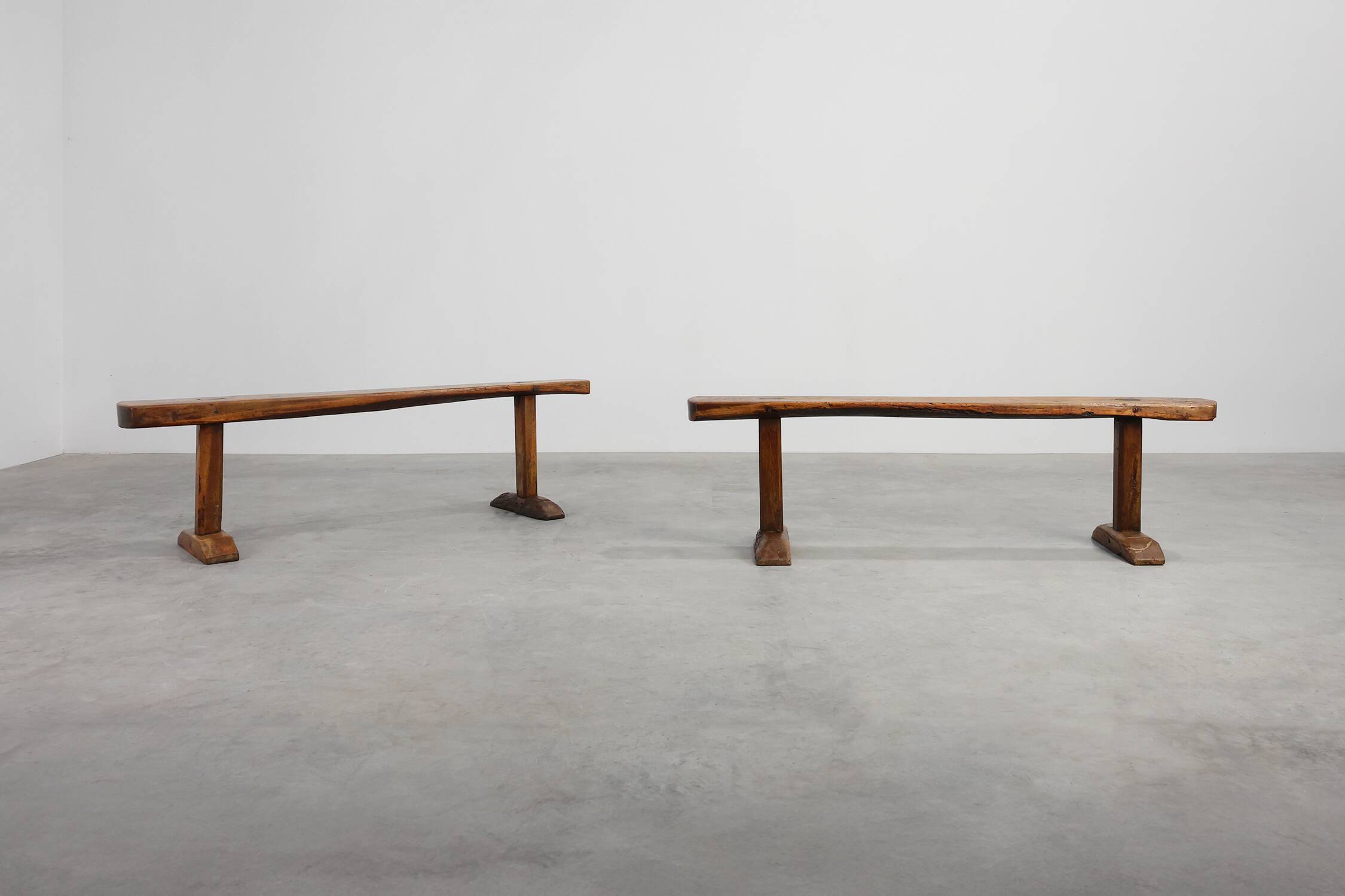 Mid 19th century rustic oak bench, France