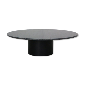 Mid-century  granite stone round coffee table, 1970's italy