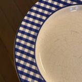 7 assiettes à dessert Vichy bleu