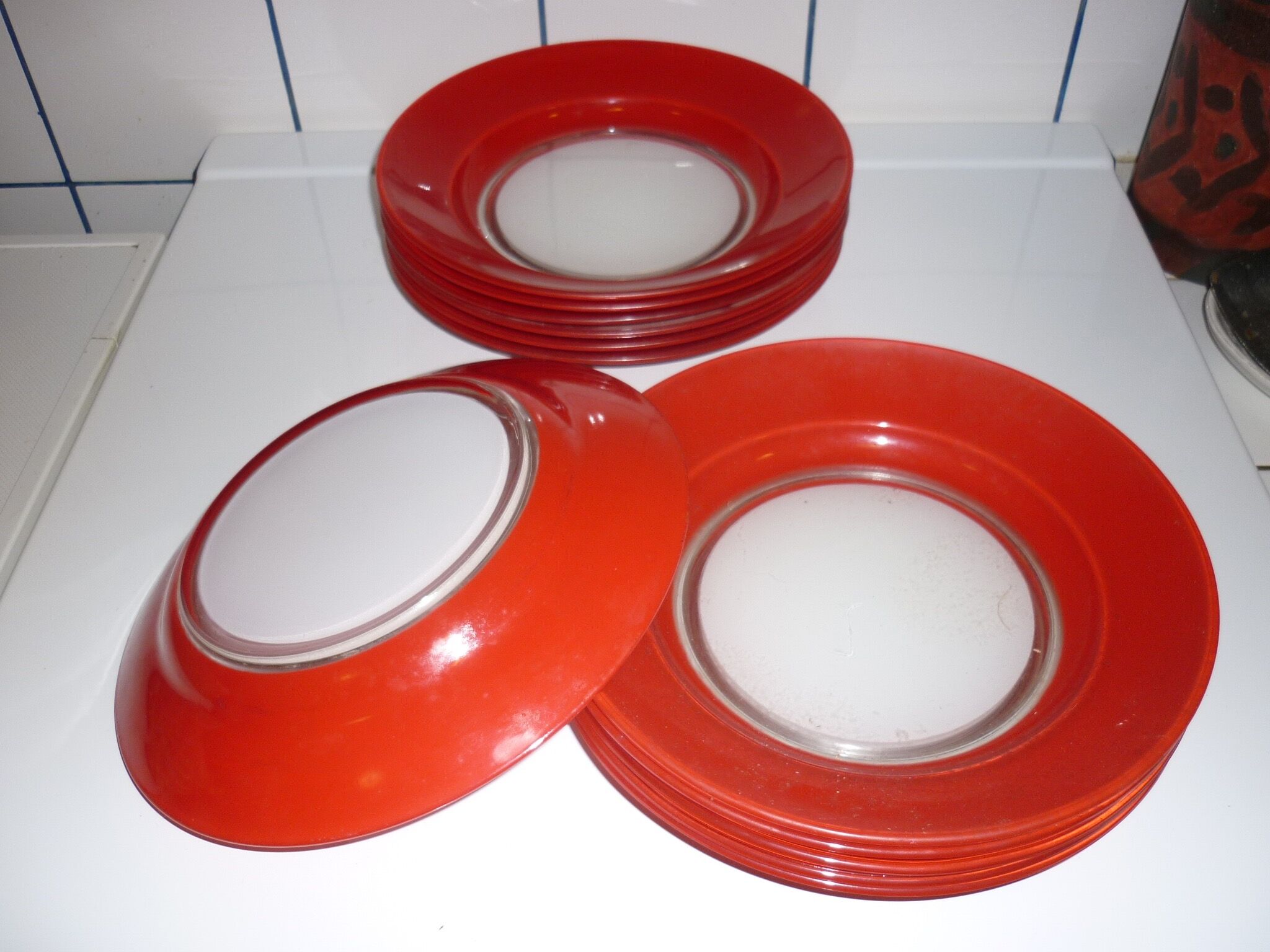 Lot de 6 assiettes creuses rouge Duralex